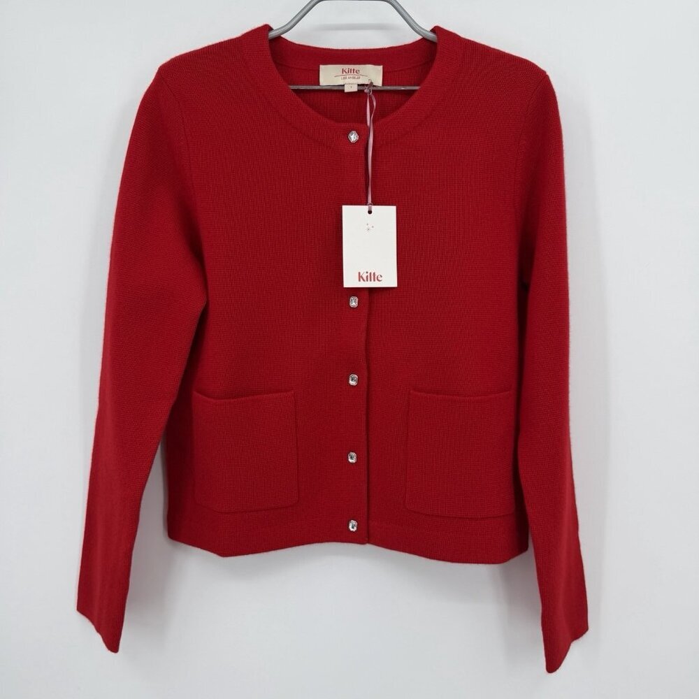 Kilte Collection The Leanne Jacket in Scarlet Red 1/S Cashmere Cardigan Sweater